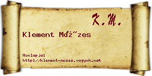 Klement Mózes névjegykártya